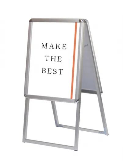 ポスターグリップスタンド看板 屋外用 A2両面シルバー