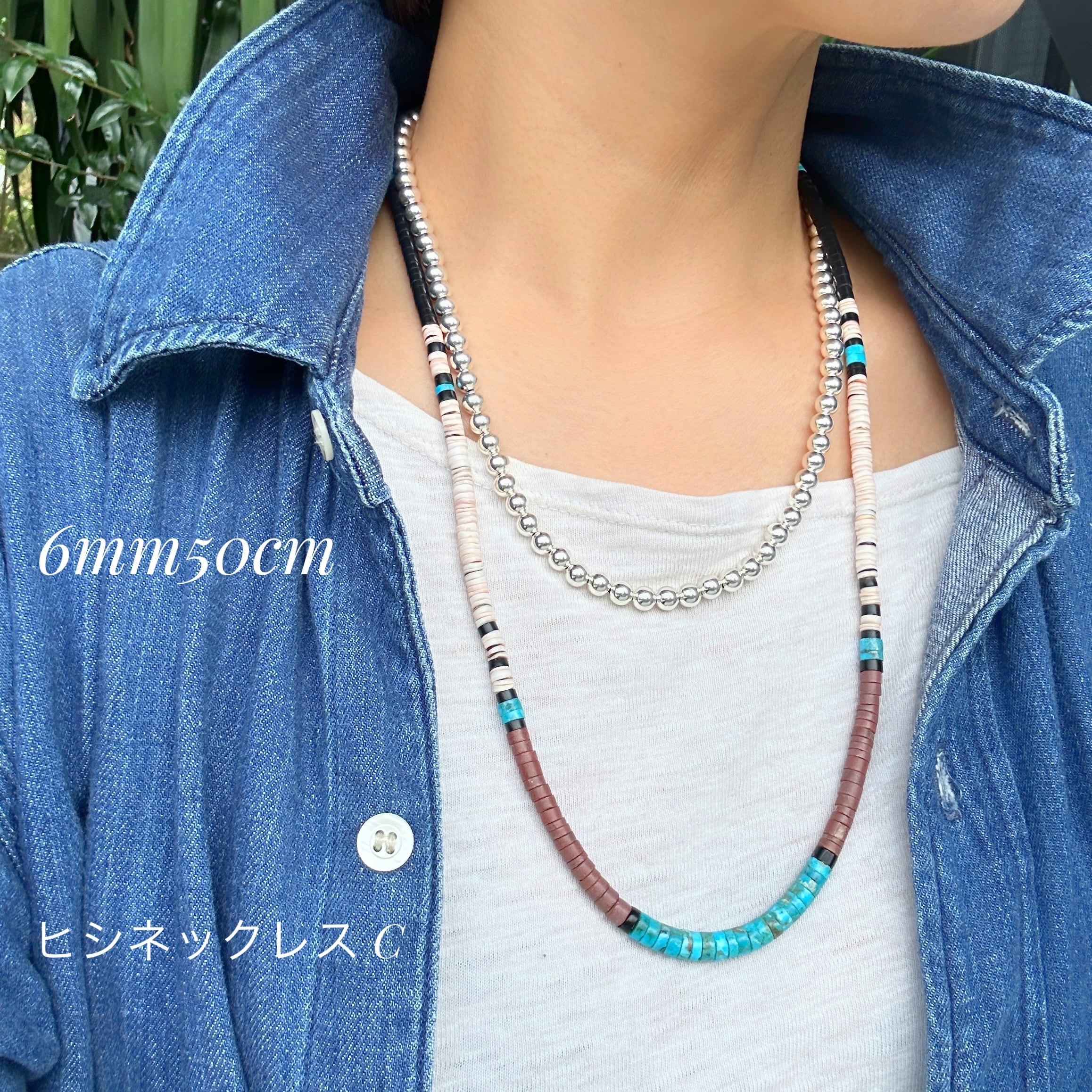 ナバホパール ネックレス 丸玉 6mm 50cm 《Indian Jewelry ナバホパール ネックレス 丸玉 6mm 50cm 《Indian Jewelry