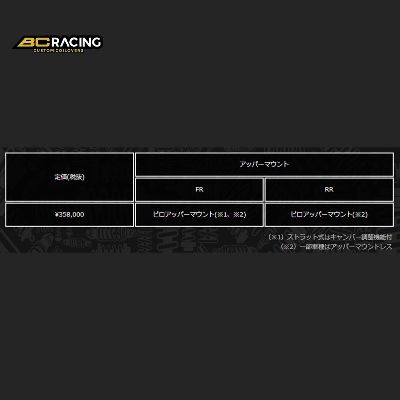 BC RACING ER Coilover Kit ER-TYPE MAZDA/マツダ ロードスター NB8C 1998-2005 N-04