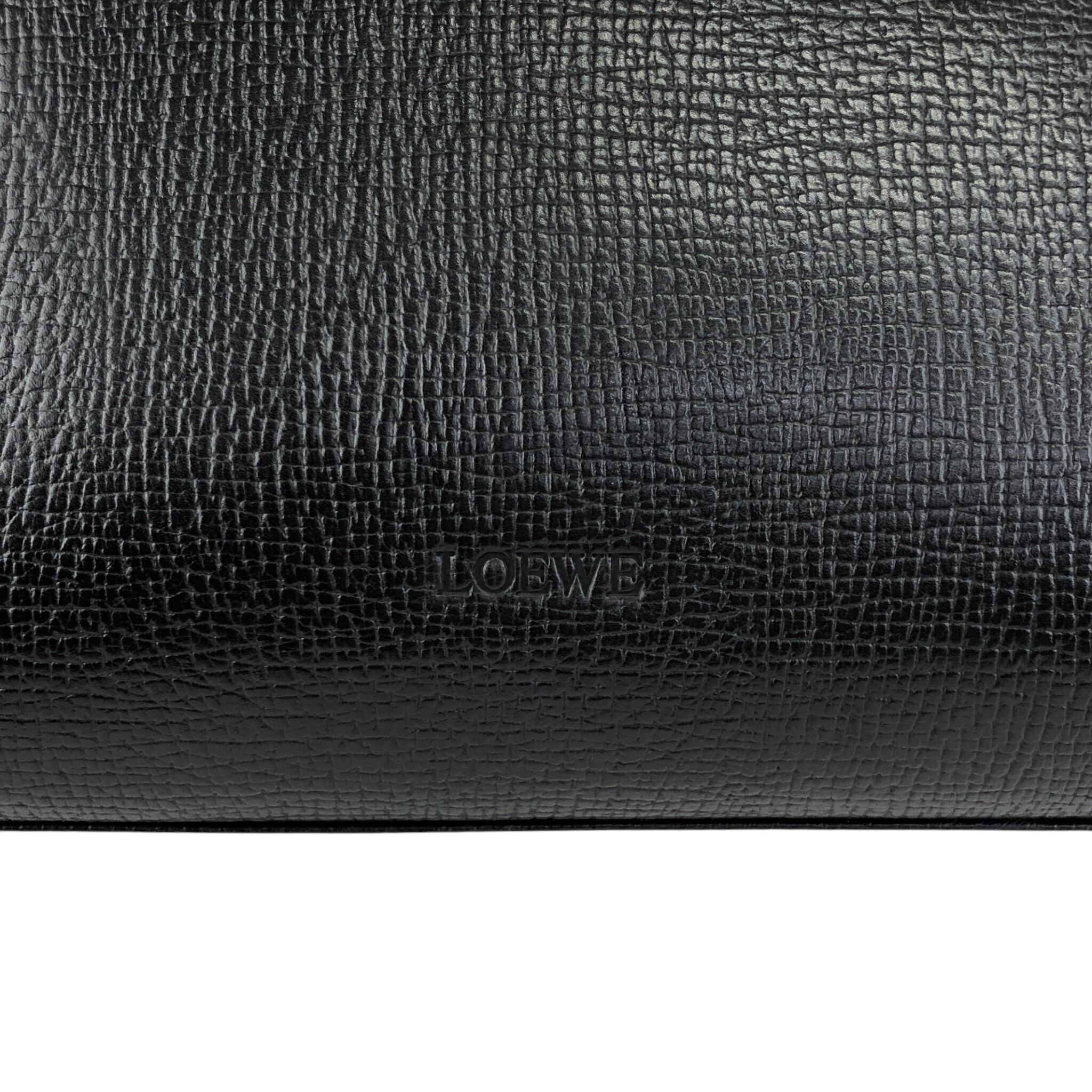 LOEWE ロエベ ハンドバッグ ブラック ロゴ型押し レザー トートバッグ