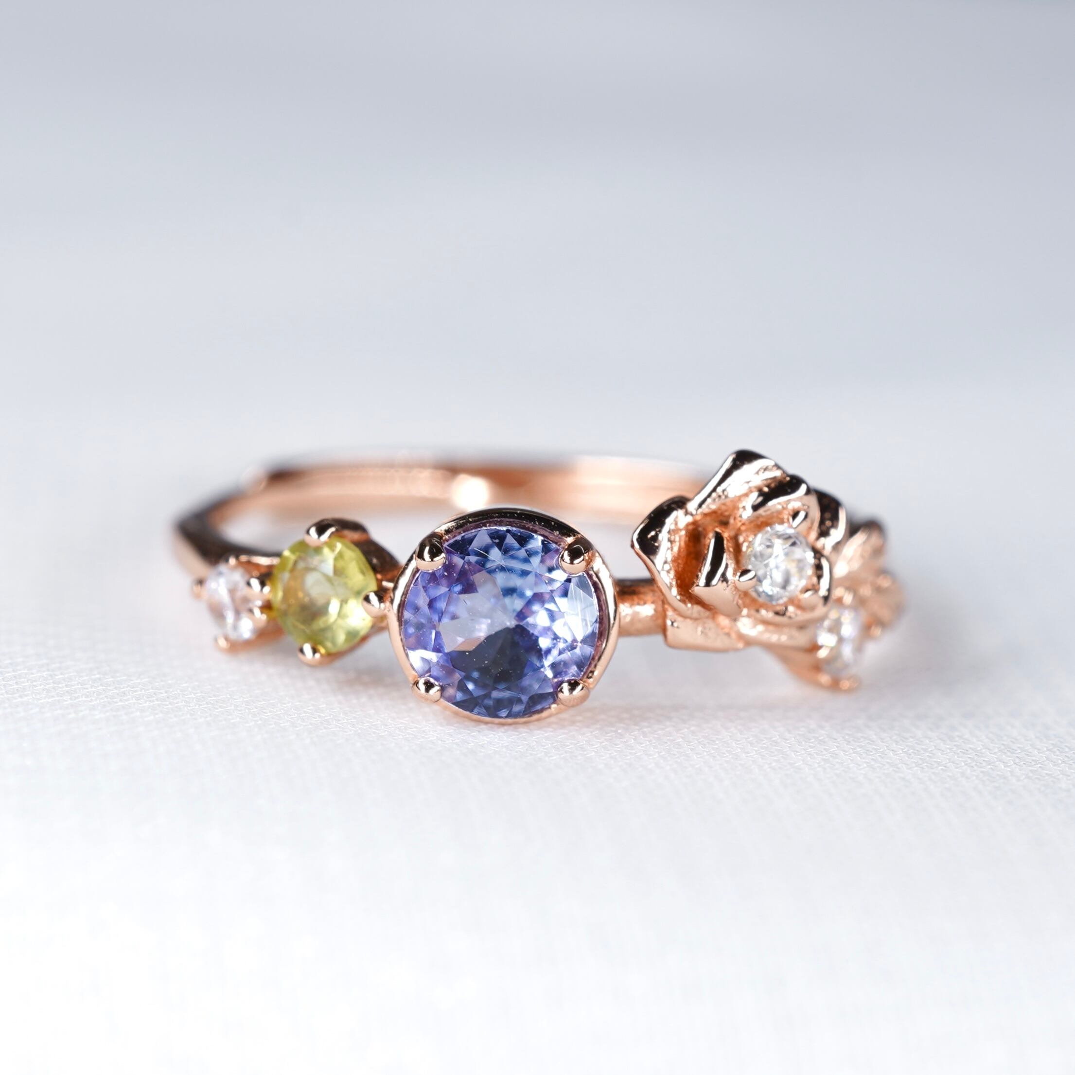 リング♦︎タンザナイト・ペリドット♦︎PGカラー《0223》