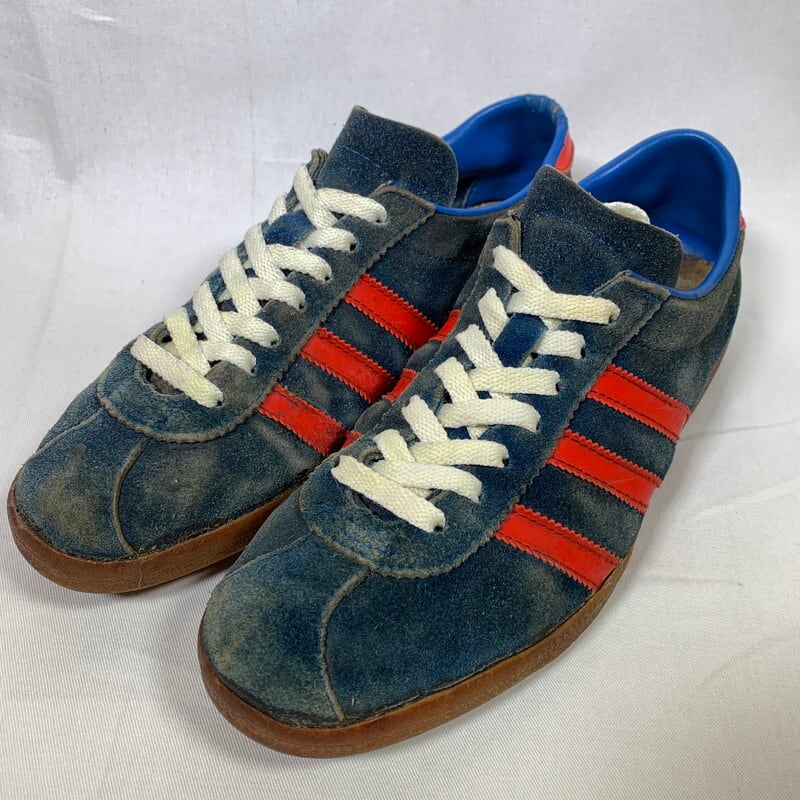 70's adidas Dublin アディダス ダブリン スエードスニーカー オリジナル 都市シリーズ City Series ネイビー オレンジ  26cm位 ルーマニア製 レア 希少 ヴィンテージ BA-1383 RM1752H | agito vintage powered by BASE