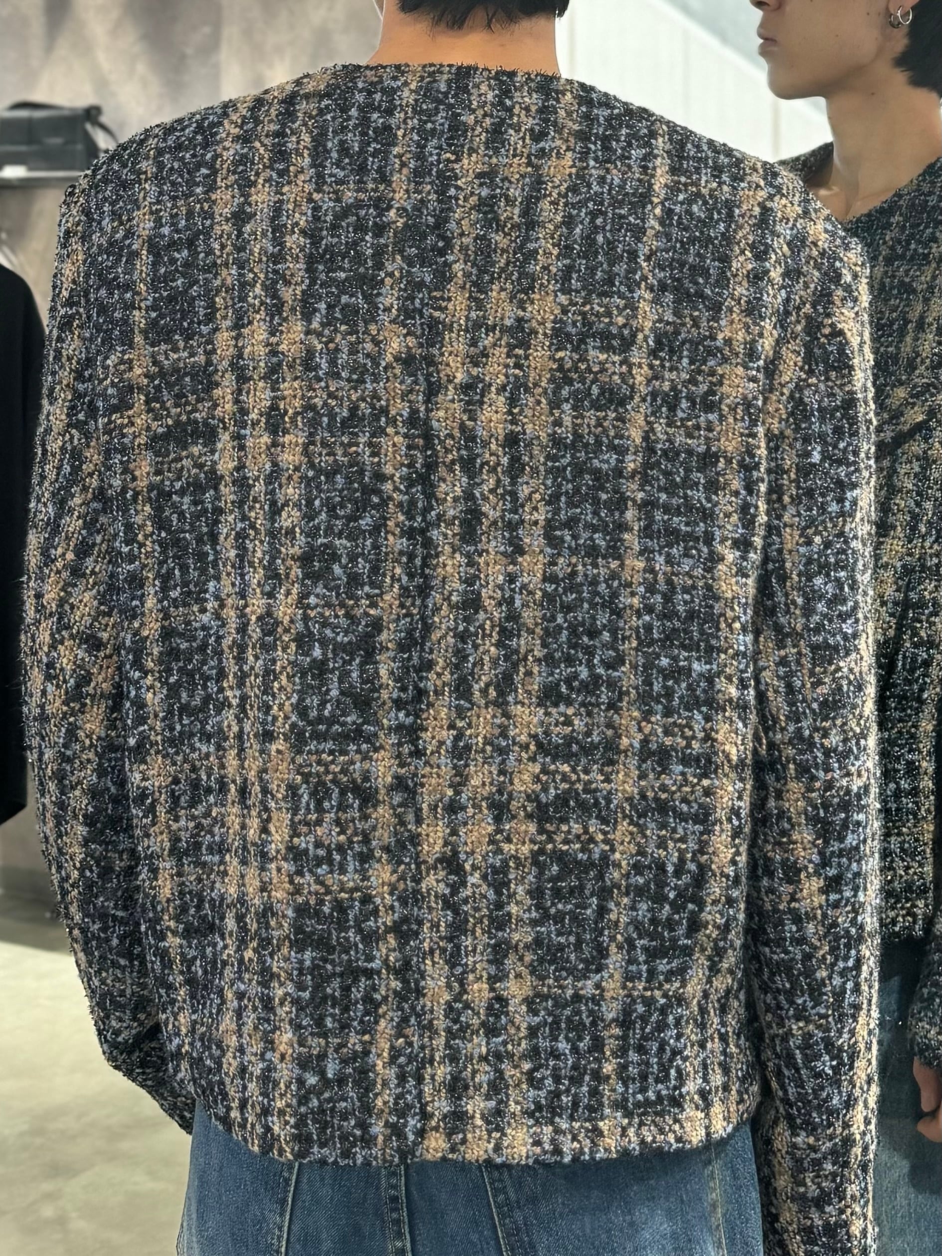 ALUDE SELECT】blue chuck tweed jacket | 【ALUDE】韓国メンズ ALUDE SELECT】blue chuck tweed jacket | 【ALUDE】韓国メンズ