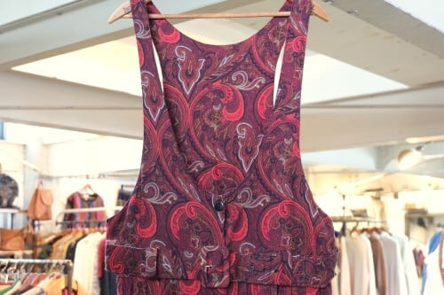 Dress　jumper　60's　belted　rayon　paisley　GARYO