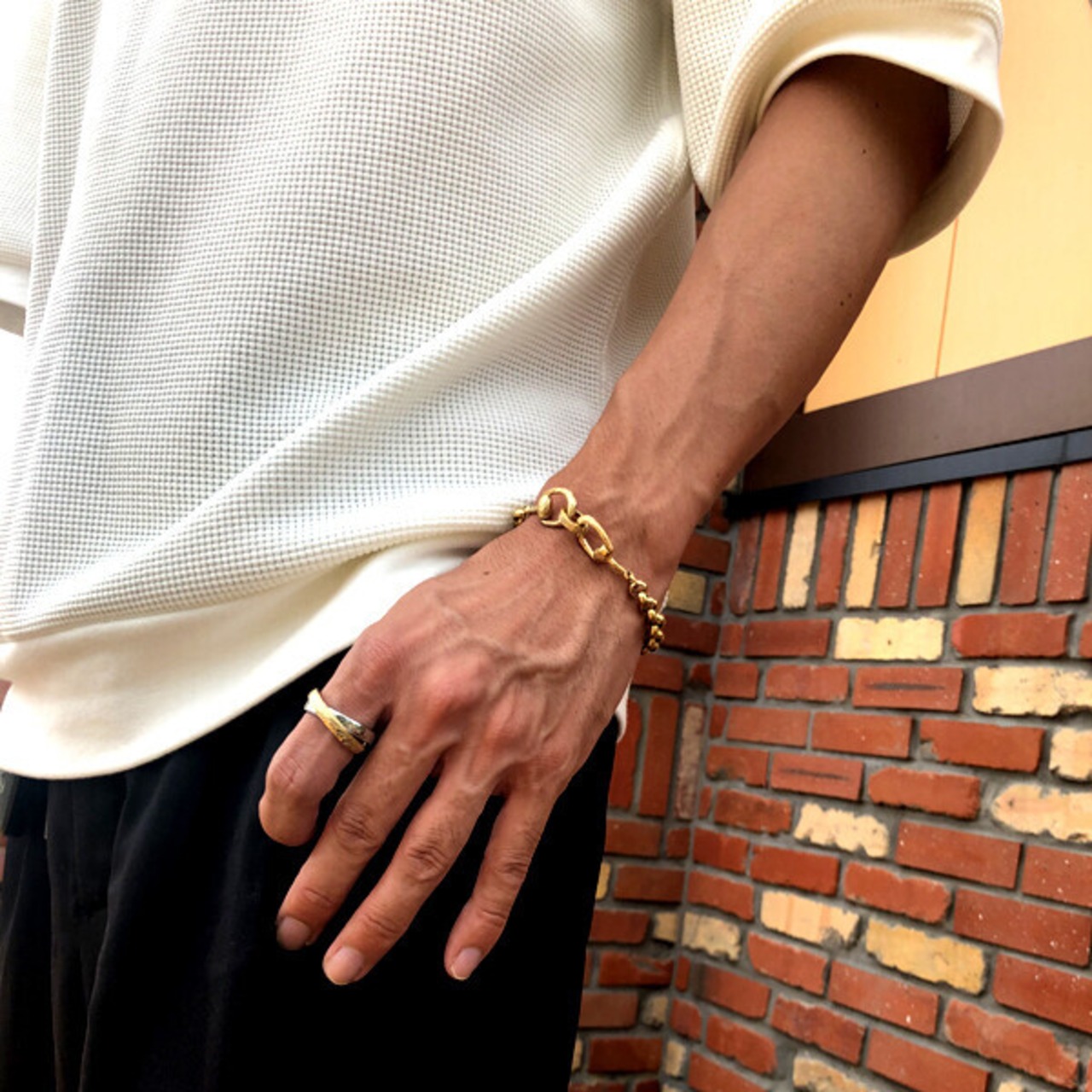 【outlet】ダブル中太リング  [grs8653] ｜ 2連リング ピンクゴールド13号 新古品 アウトレット品