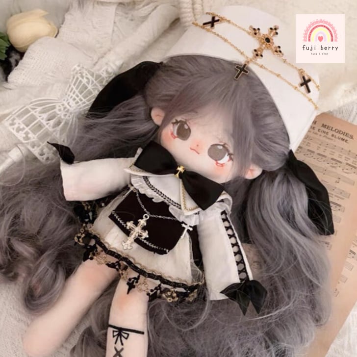 【20cmぬい服】シスタードレスコーデ 着せ替えぬいぐるみ用 お洋服 修道女 十字架|fuji berry