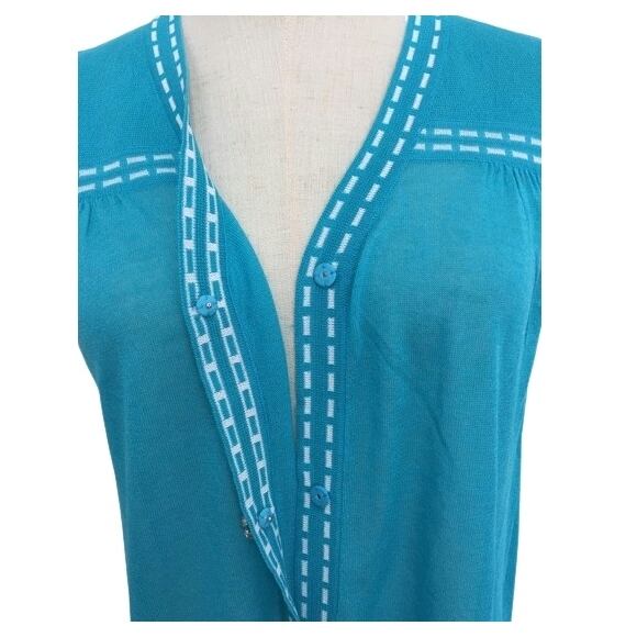 スーパービューティー ジレ ステッチ 配色 Vネック ロングベスト