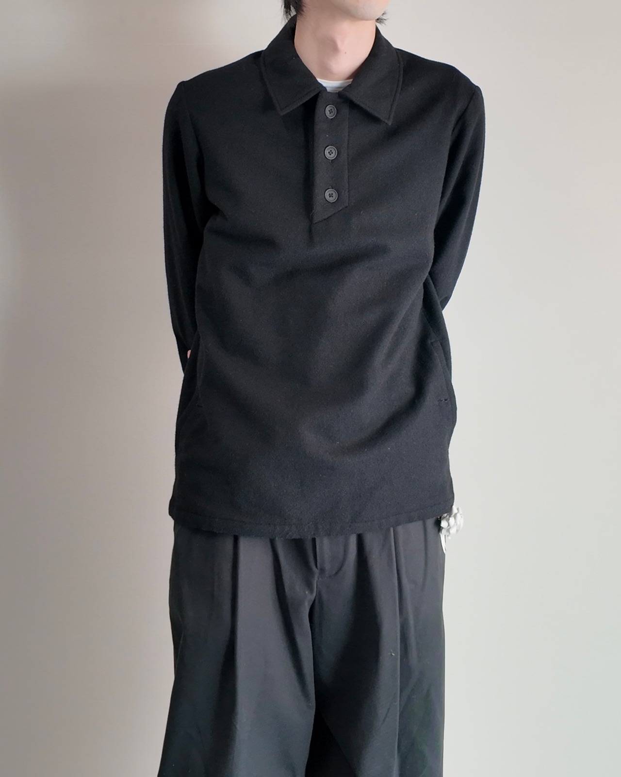 【A.P.C】fleece pull over polo top