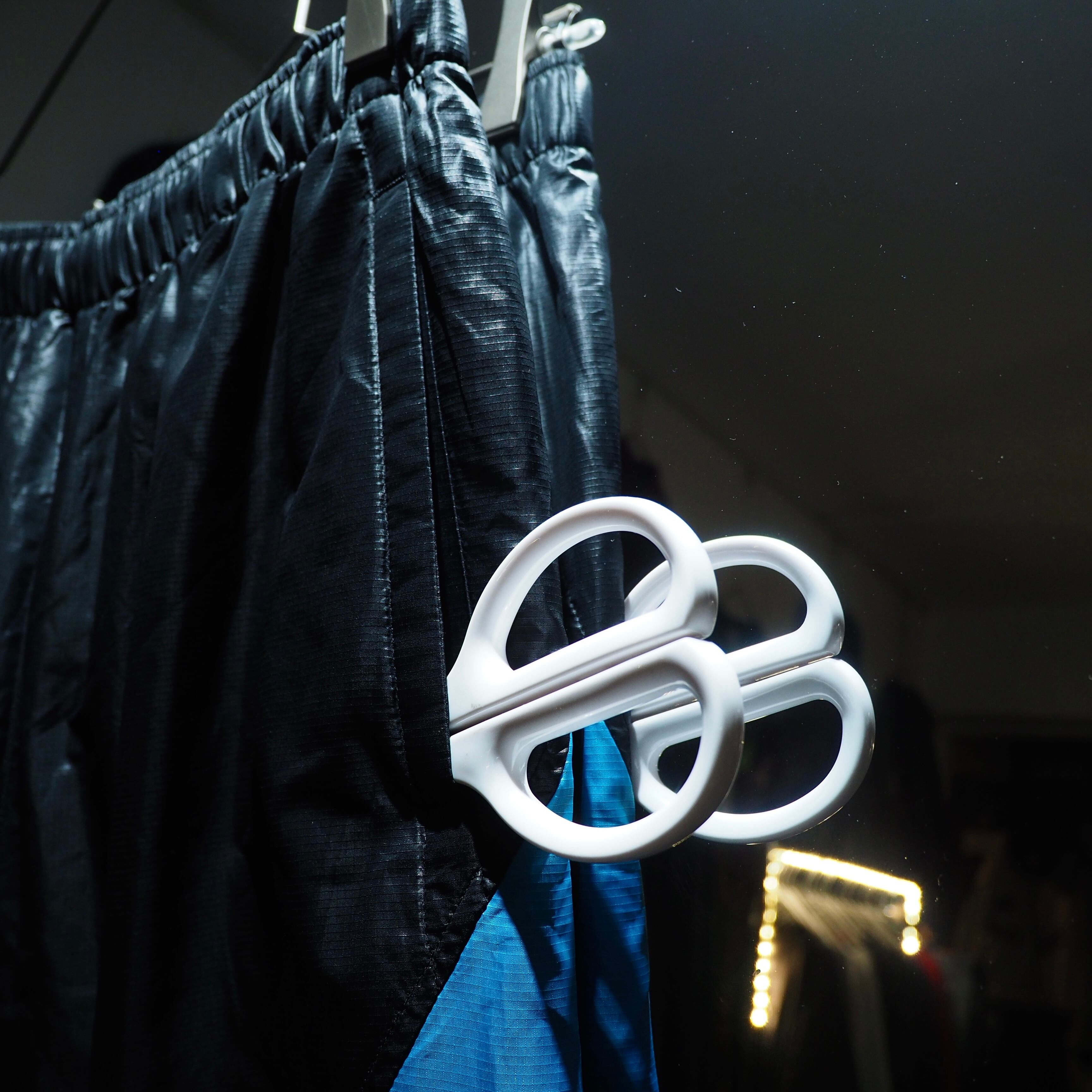 Dark Pink × Neon Blue color panel Switching Cyber track pants