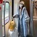 オーバーサイズ 体型カバー ゆったり アウター パーカー フーディー Gジャン 上着 スウェット ロング 袖あり 長袖 ボリューム袖 ドッキング フード付き 前開き デニム カジュアル おしゃれ お洒落 かっこいい ラフ メンズライク ボーイッシュ スポーティー キュート 個性的 存在感 グレンチェック 春 秋 10代 20代 レディース 女の子 学生 通学 お出かけ 休日 旅行 普段使い 韓国 韓国系 オルチャン ファッション コーデ 楽ちん 体型カバー 送料無料 インスタ映え S M L ゆる