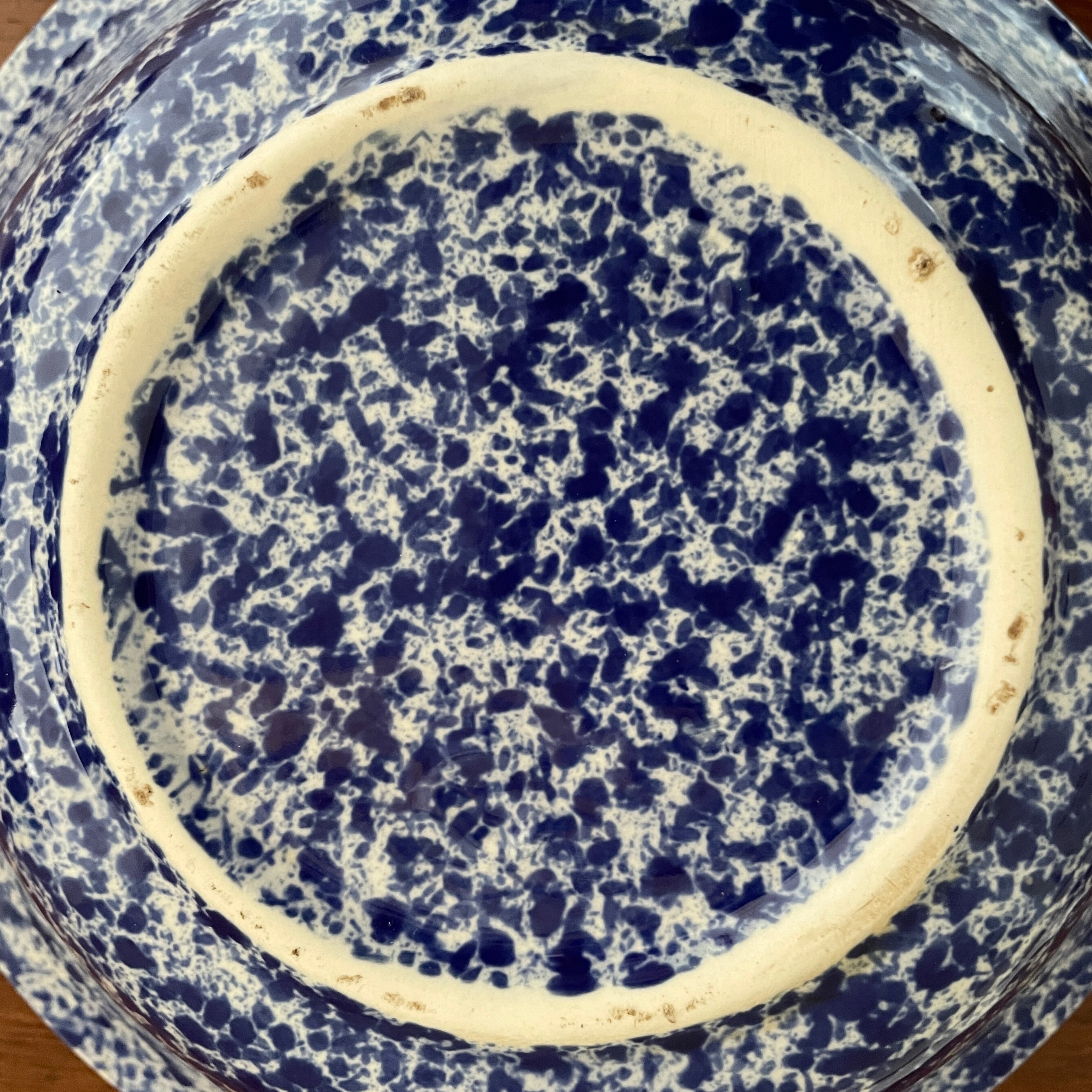 English Vintage Stippled Bowl/イギリスヴィンテージの点描模様の青い