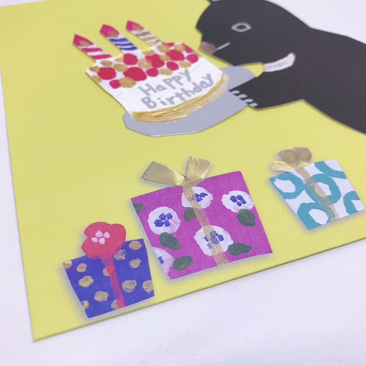 バースデーメッセージカード/封筒付誕生日カード/クロクマ/熊