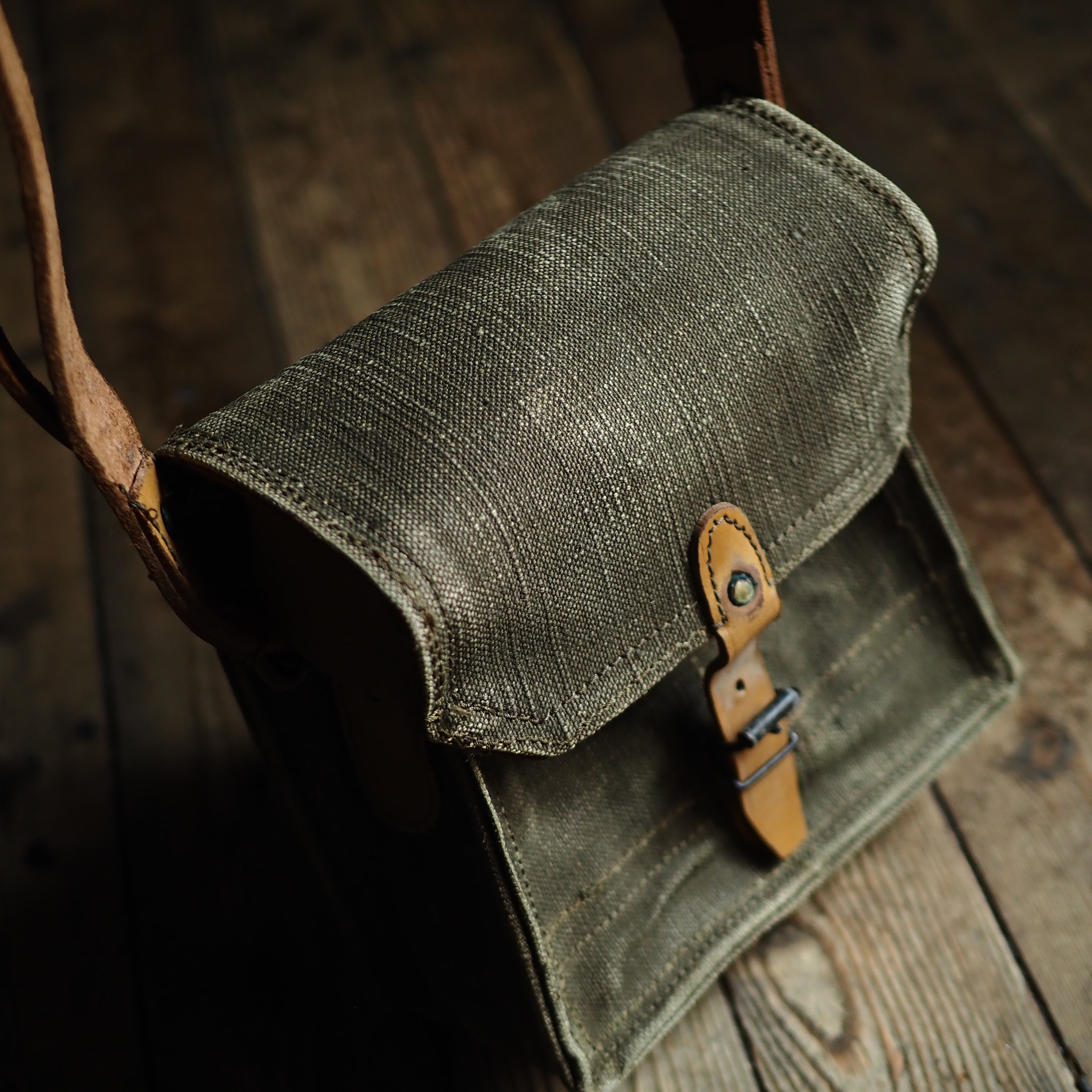 1950's-60's French Army Canvas×Leather Bag フランス軍 ビンテージ