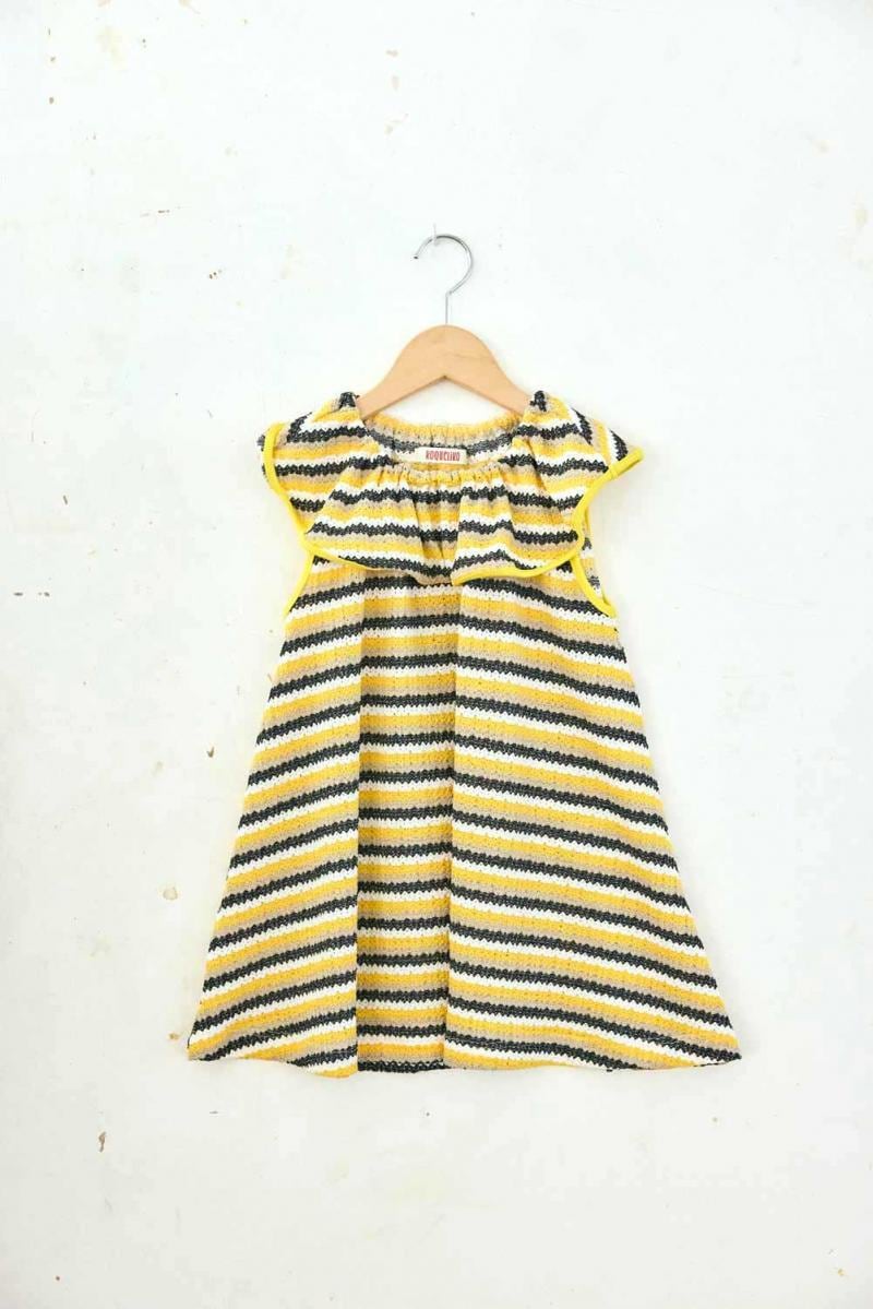 【26SS】KOQUELIKO(コキュリコ)Hinata tops yellow border(S/M/L)ノースリーブ ワンピース トップス イエロー ボーダー