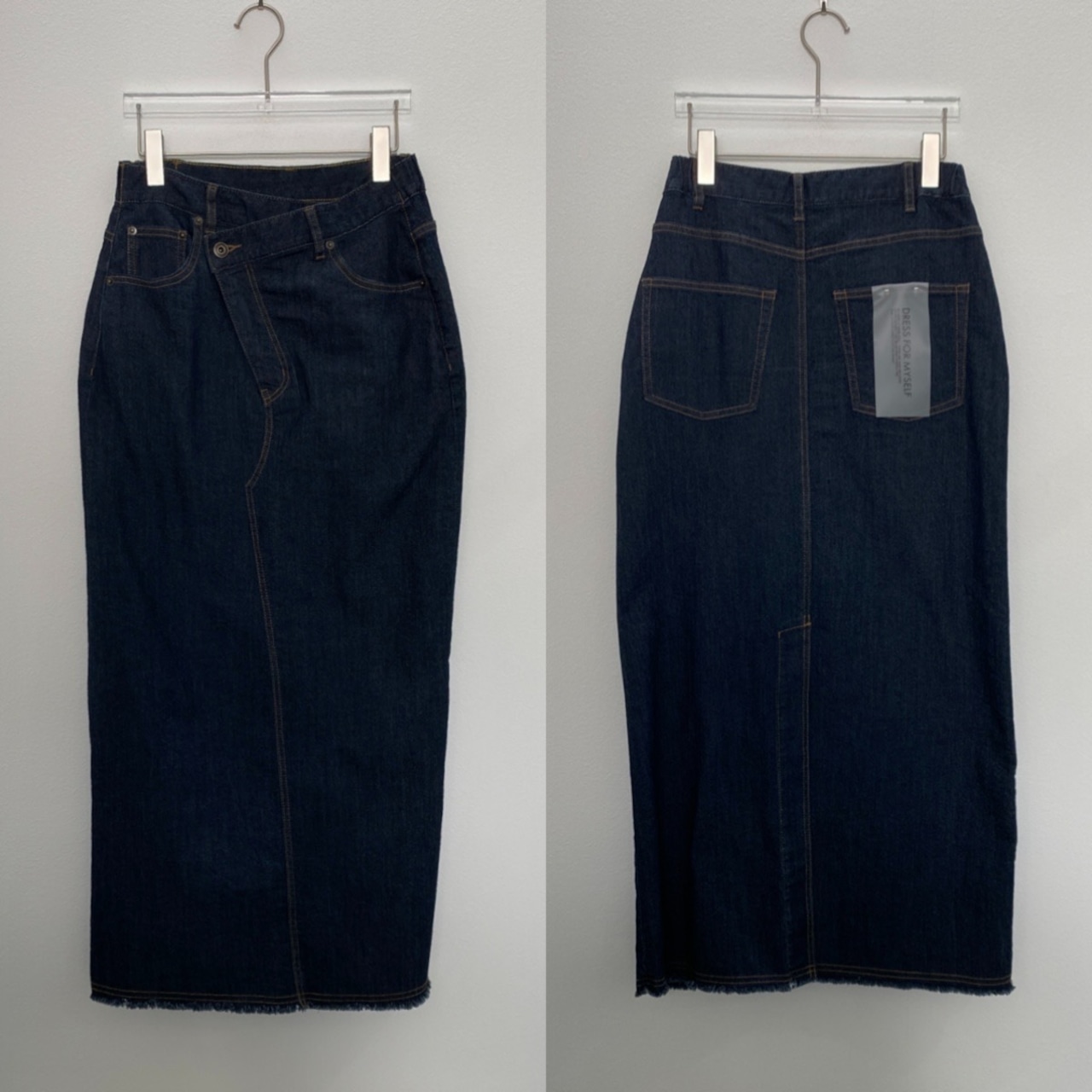 【受注予約:2月下旬入荷予定】リメイクライクラップデニムSK/インディゴ