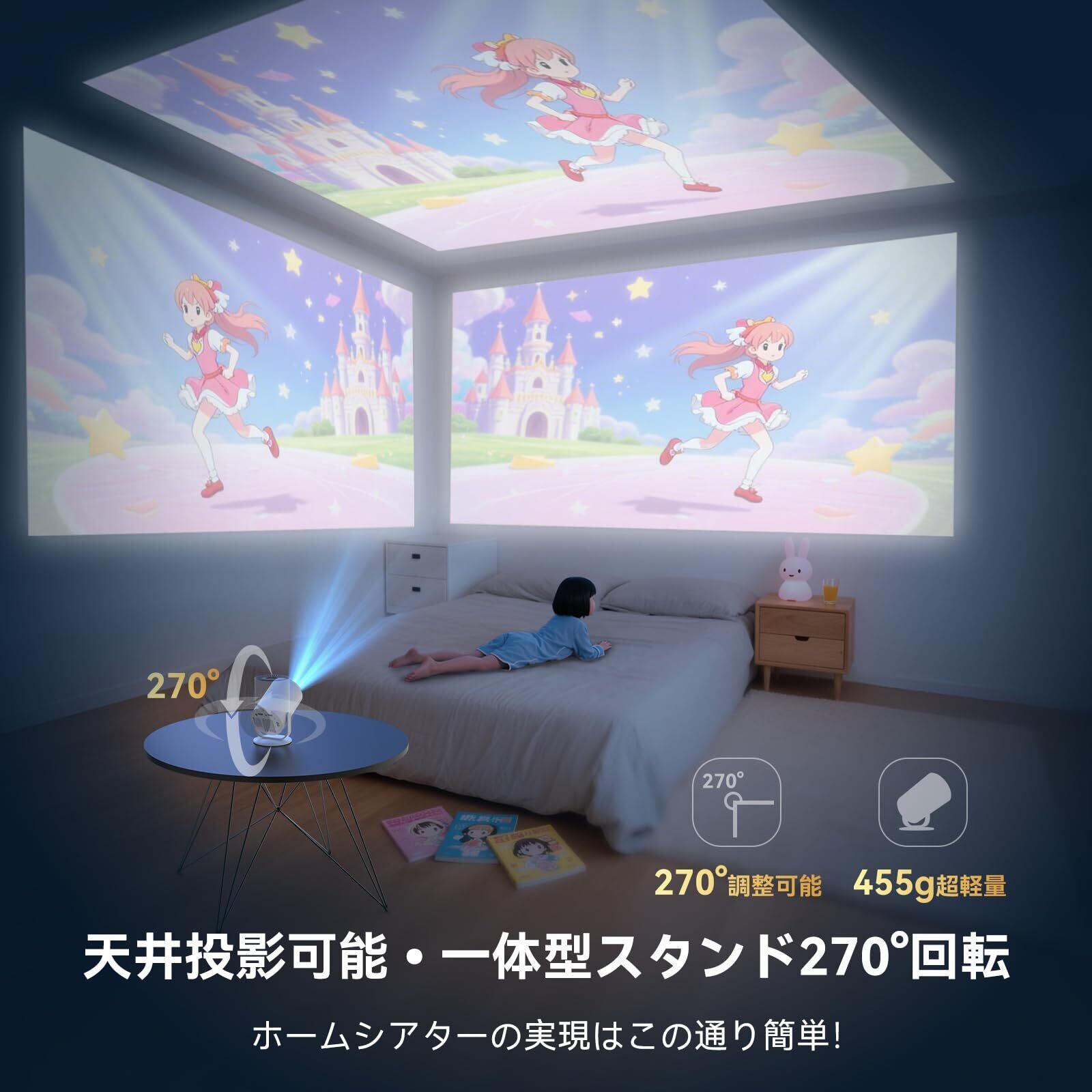Tecaki 2025年 超小型 プロジエクター 家庭用【Android TV内蔵・自動
