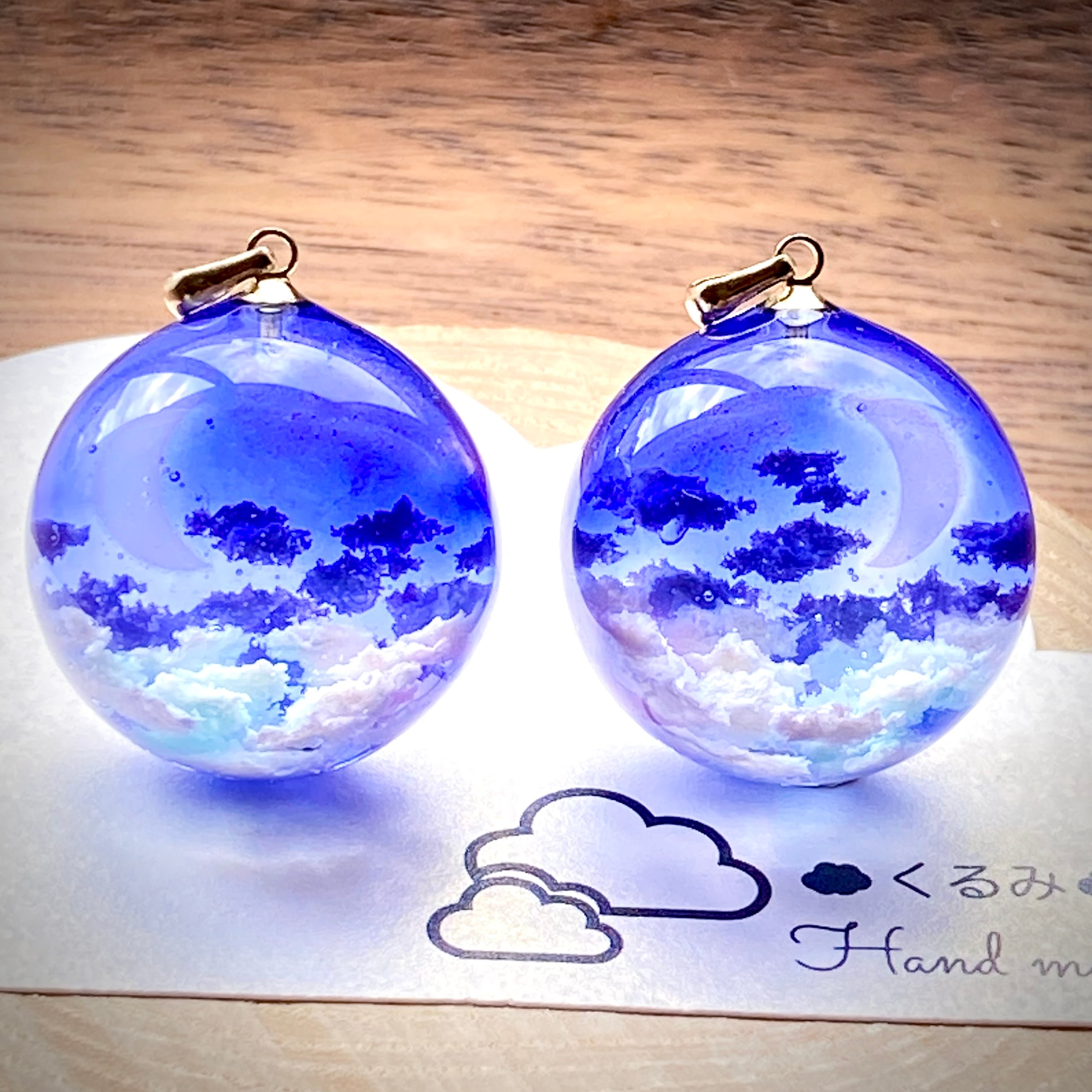 半球の雲レジン 夜空 三日月と天の川 C | Pay ID