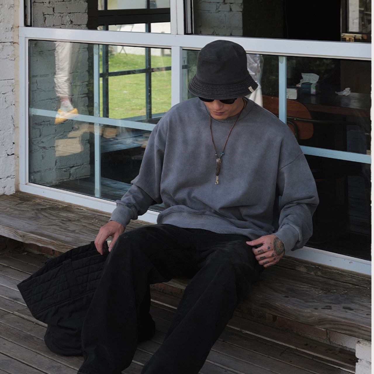 ヴィンテージ ウォッシュ クルーネックスウェットA1982 - 10