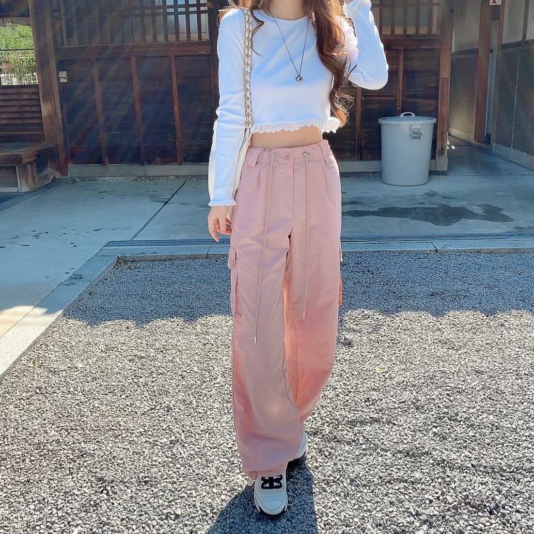 Cargo wide pants / pink (6月上旬〜中旬頃発送予定)