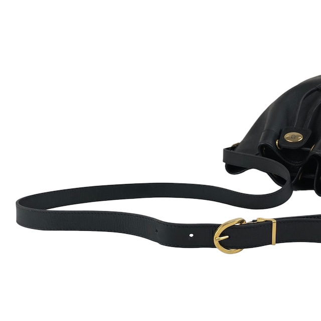 Christian Dior クリスチャン ディオール ショルダーバッグ ブラック ロゴ PVCレザー 巾着 vintage ヴィンテージ オールド amjphh