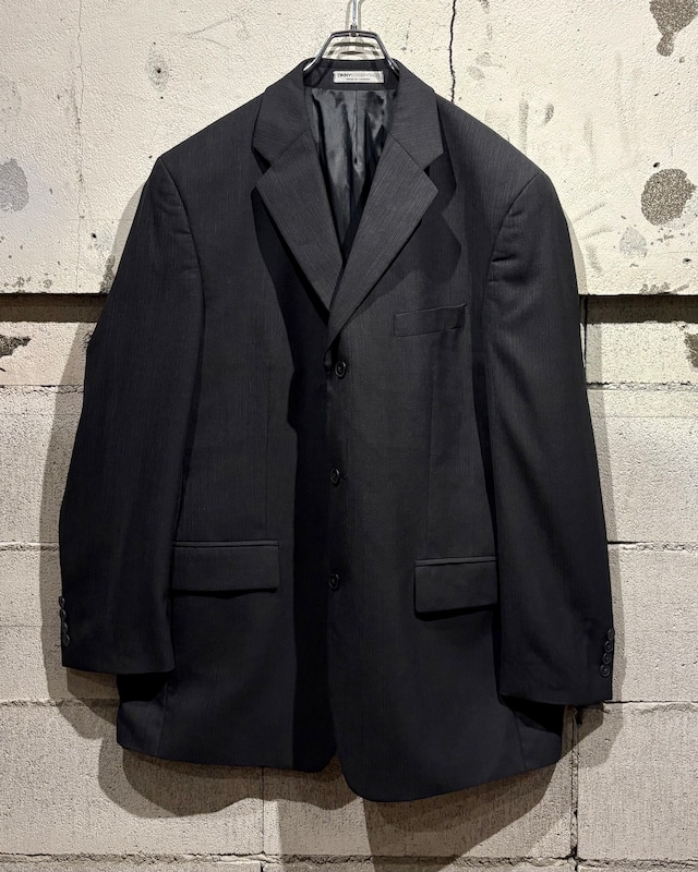 【Caka otto】“DKNY” Stripe Pattern Single Breasted Tailored Jacket