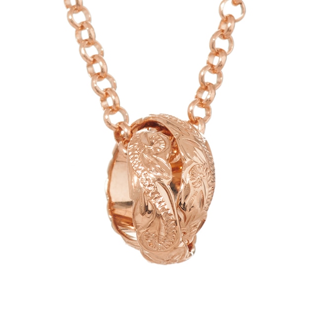 Maxi ピンクゴールド 14金 ダブルペンダント ハワイアンジュエリー K14 PG 5151-001-4