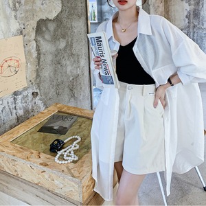 Long sleeve long length shirt in 2 colors S1326