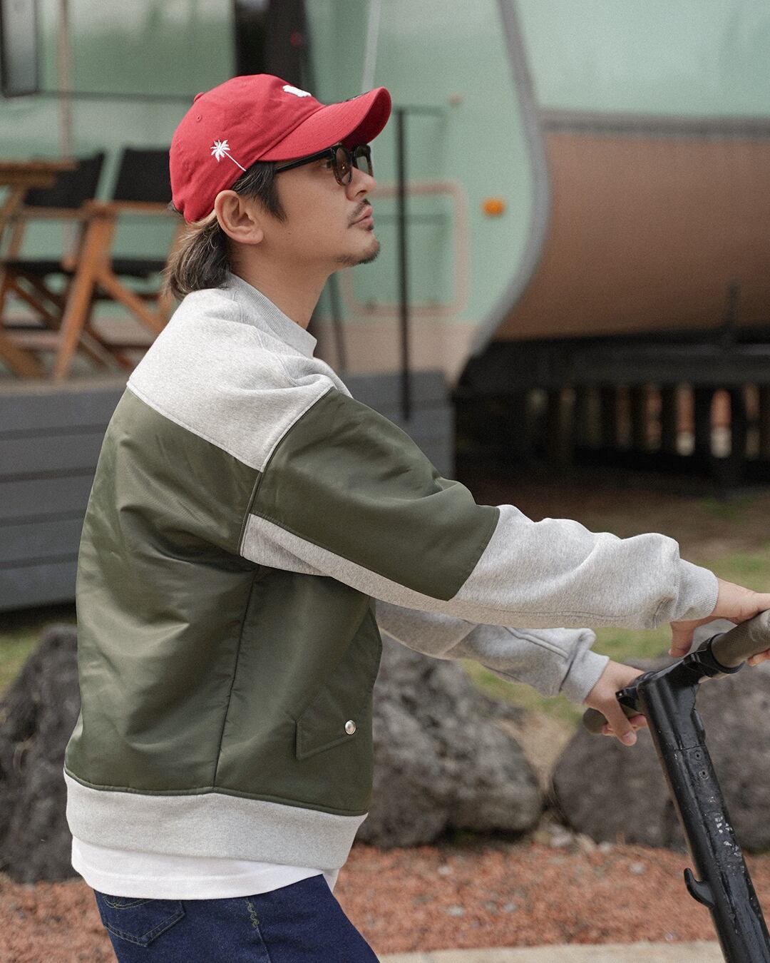 Re:room】SWITCHING TWILL SWEAT TRAINER［REC865］ | #Re:room
