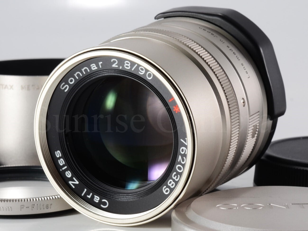 新品級 CONTAX Carl Zeiss Sonnar G 90mm F2.8 CONTAX Carl Zeiss Sonnar T* 90mm F2.8 G 純正フード付 (60765