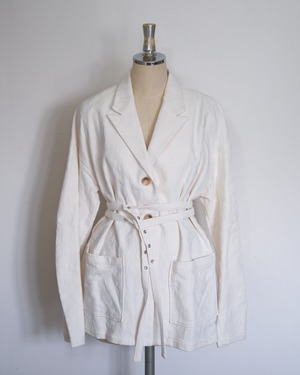 Mosaic Jacquard Over Tailored Jacket (White)