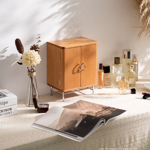 ジュエリーボックス アクセサリーケース 木製 北欧風 卓上収納 観音扉 引き出し ミニチェスト 小物入れ インテリア おしゃれ 収納ボックス