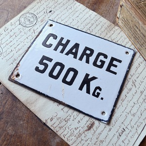 ホーロープレート CHARGE 500KG