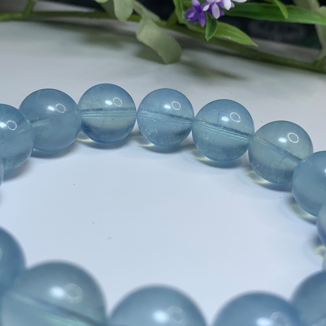 透明感ブルー☆アクアマリンブレスレット