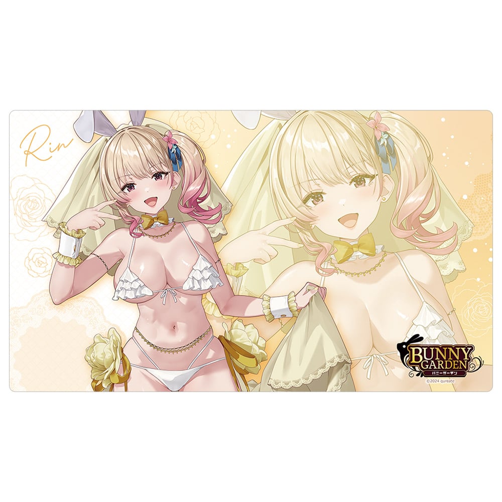 バニーガーデン 描き下ろしラバーマット(凜/バニーウエディング水着)