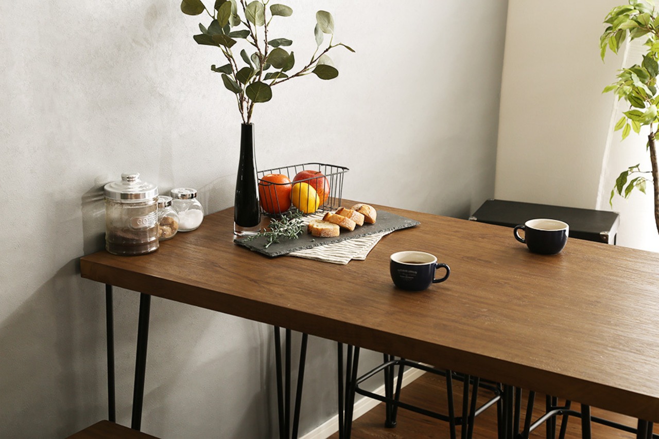 レザー調ラウンドダイニングチェア　75cm幅テーブル 2点セット【Marlon×Umbure】