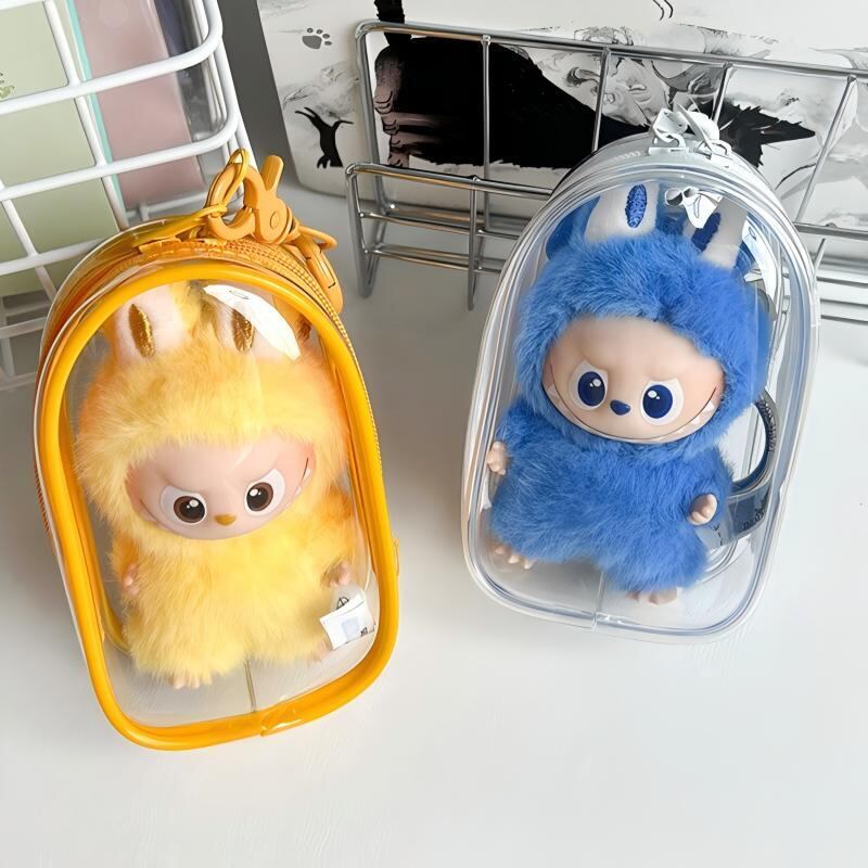 ラブブ 4代/10cmぬいぐるみ用 透明 痛バッグ PVC 収納ポーチ 外出用