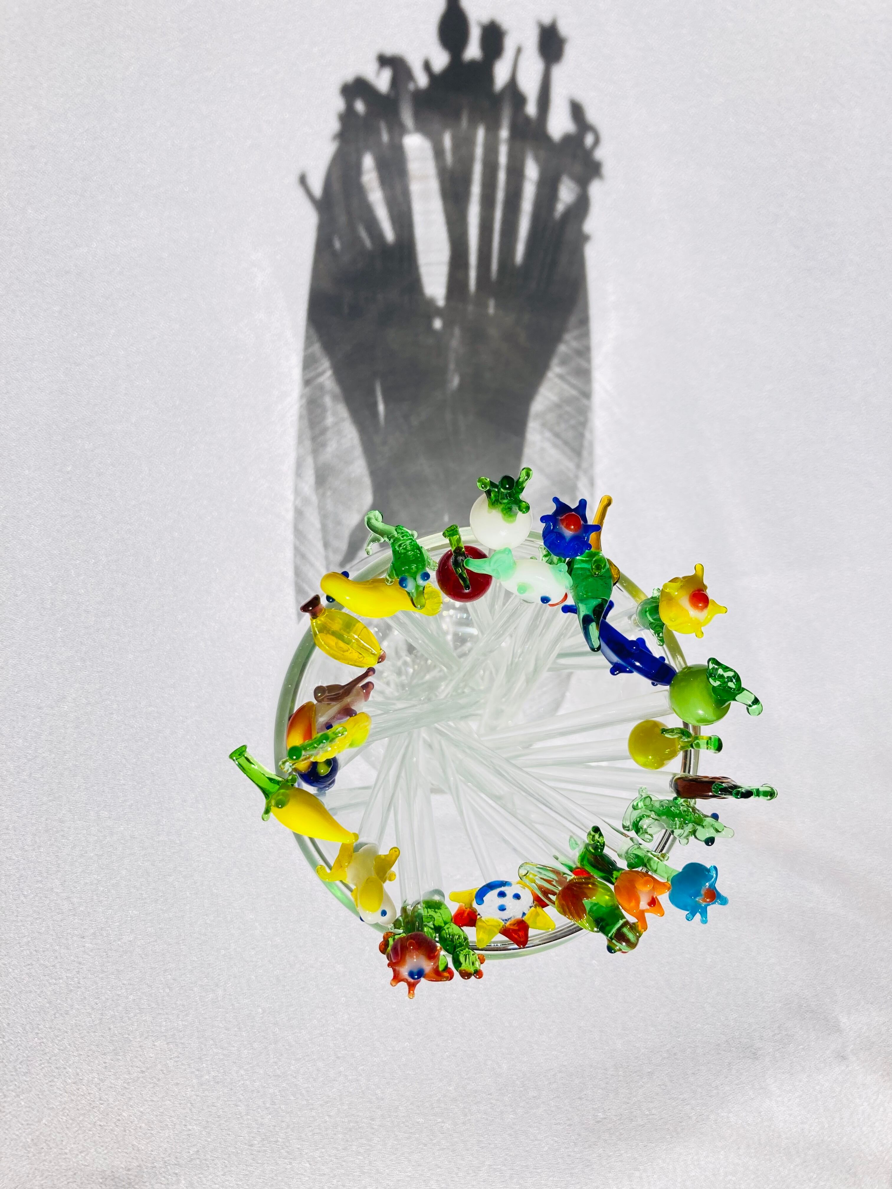 ピック ガラス メキシコ雑貨 フルーツ 野菜 カラフル トロピカル