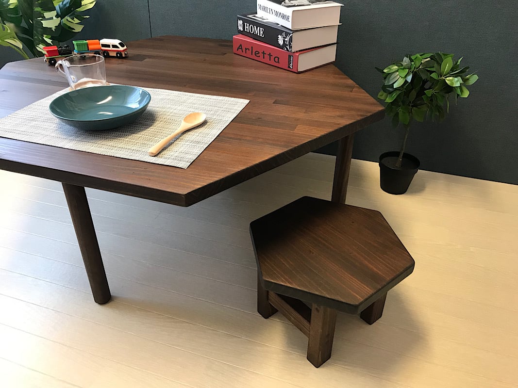 【送料無料】 スツール 腰掛け 椅子 6角 32cm  20cm パイン こげ茶 送料無料】 スツール 腰掛け 椅子 6角 32cm 20cm パイン こげ茶 | 栄町工房