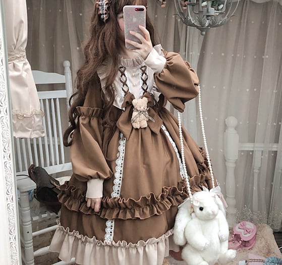 ロリータファッション ワンピース レディース ゴスロリ くま LOLITA