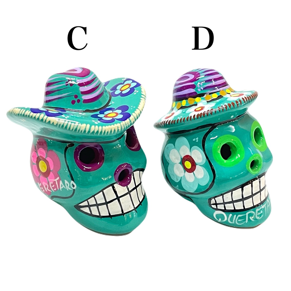 メキシコシティ 陶器のカラベラ ソンブレロ GN Mexico city Calavera 