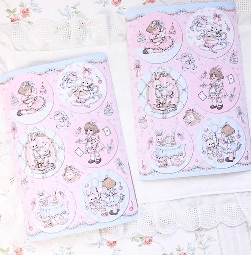 新作☆ FL834｜Fairylady【贝拉仙境茶会】丸い ステッカー