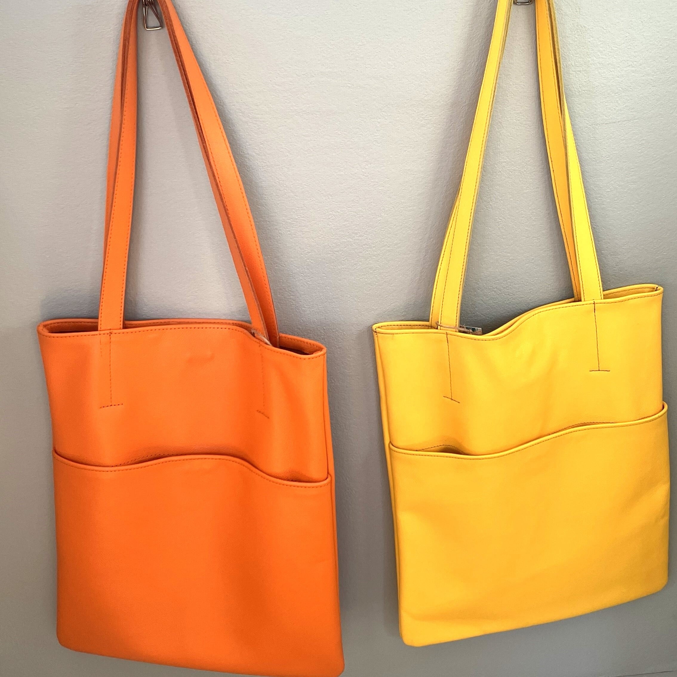 バッグ 【新品】 ハンドメイド トートバッグ オレンジ 職人 メンズ