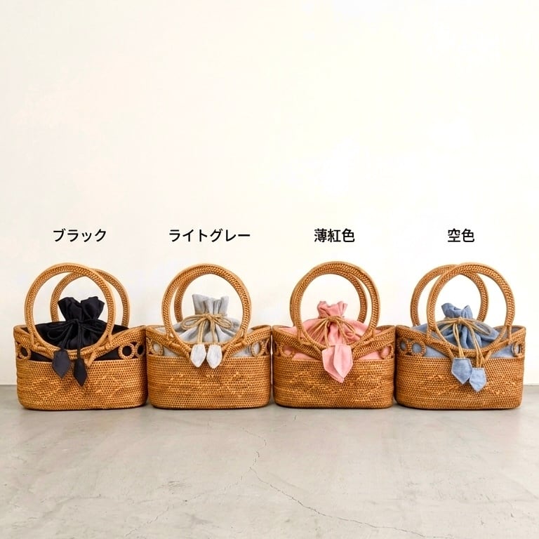 【新品】バリ島 アタ ミニバッグ ハンドバッグ 未使用 かごバッグ 和装小物 黒 小ぶりでカワイイ♪ちょっとお出掛けかごバッグ☆ バリ島 アタバッグ