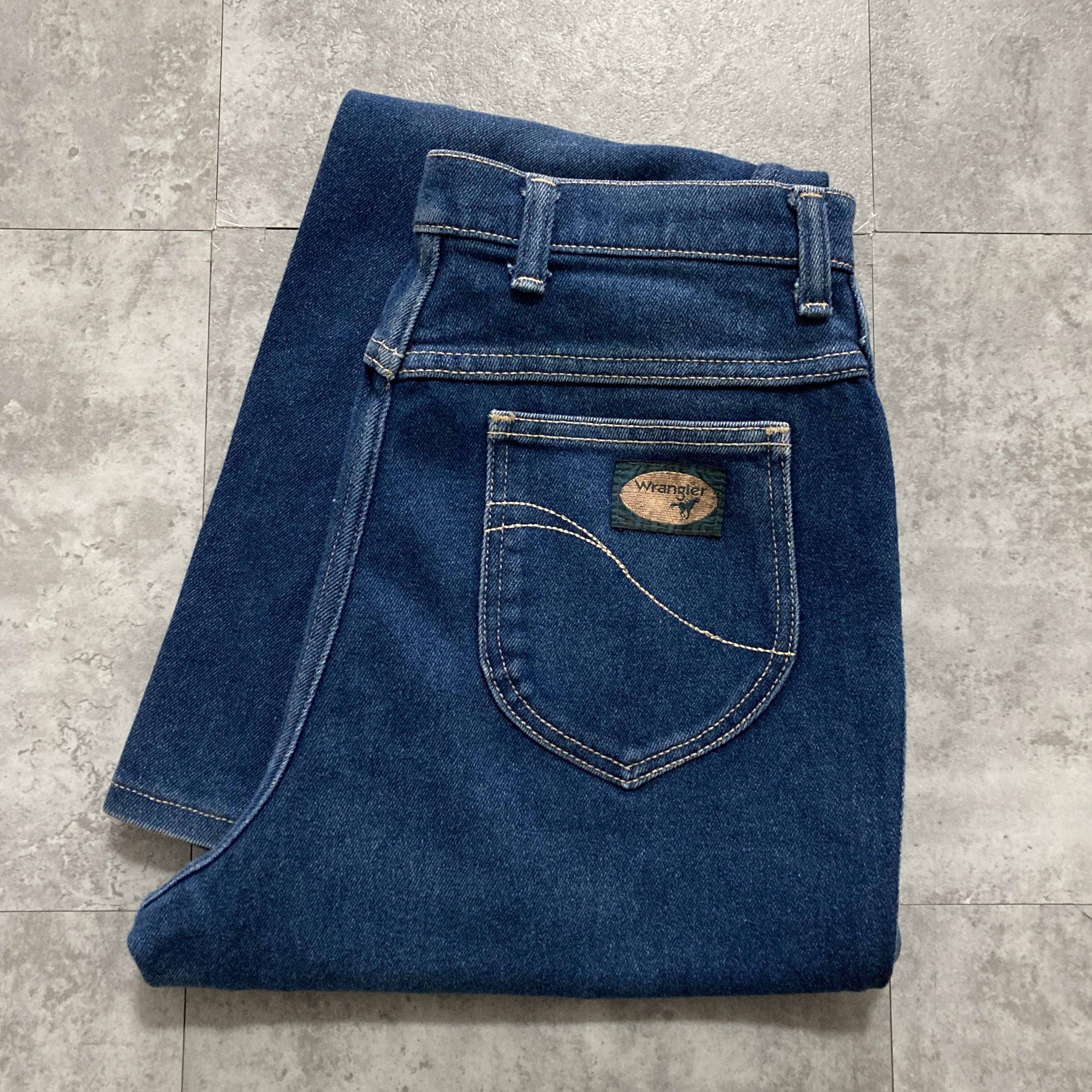 【濃紺/70s】Wrangler ベルボトム SCOVILLジップ W32 70s-80s】 USA製 Wrangler ラングラー 表記16 アメリカ製 ジッパー