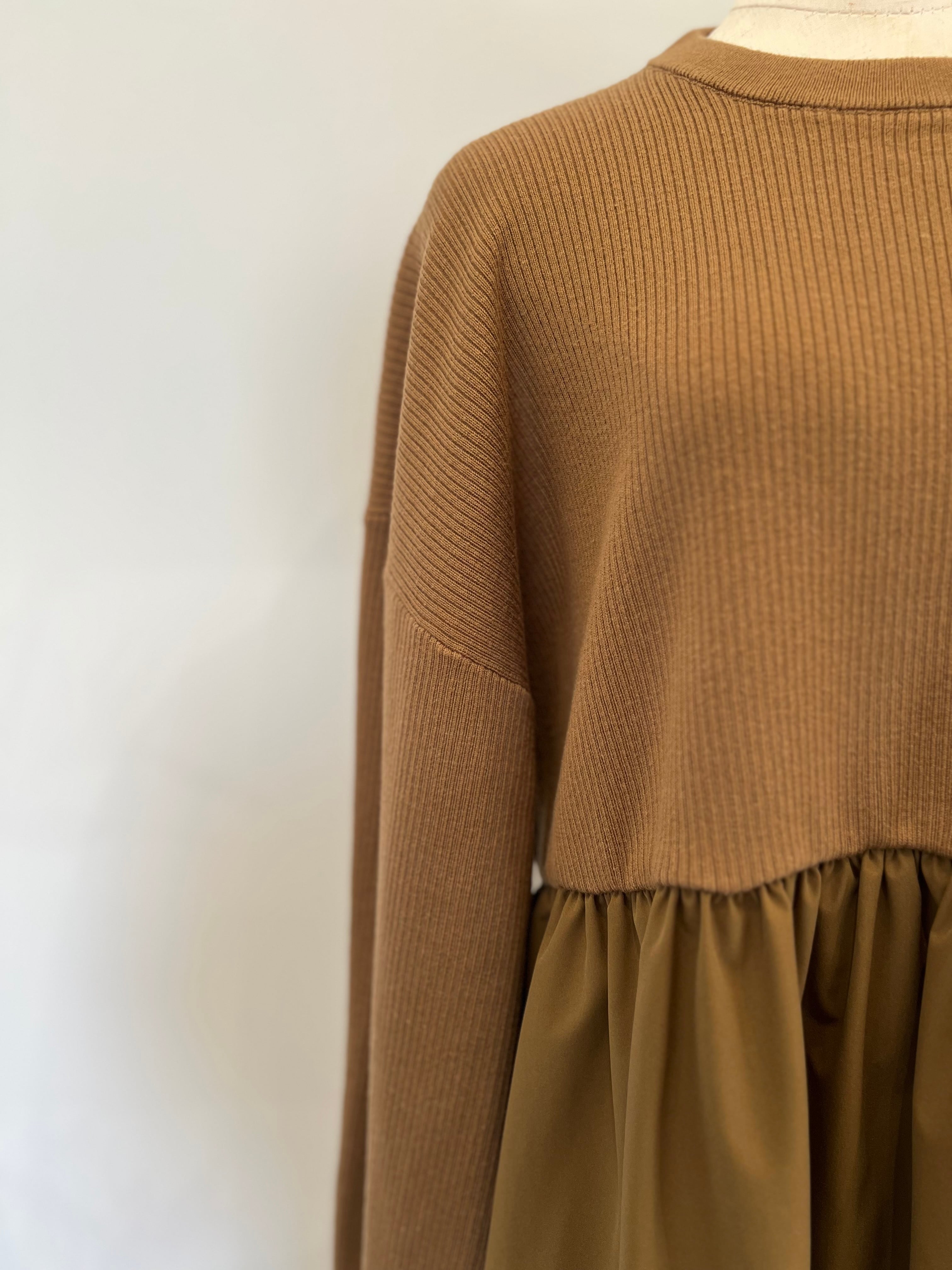 【PASSIONE】異素材ドッキングワンピース 546102