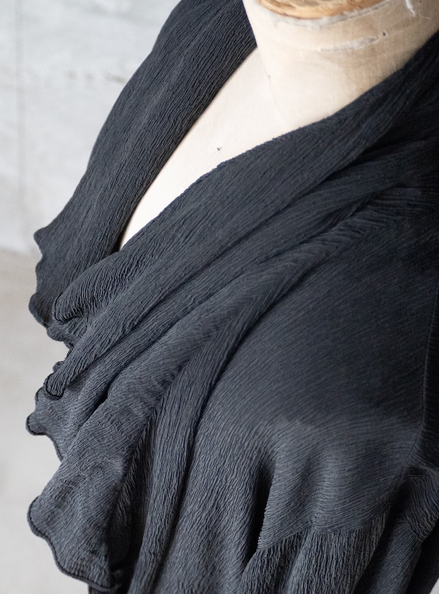 unknown 1980s Black crepe cardigan