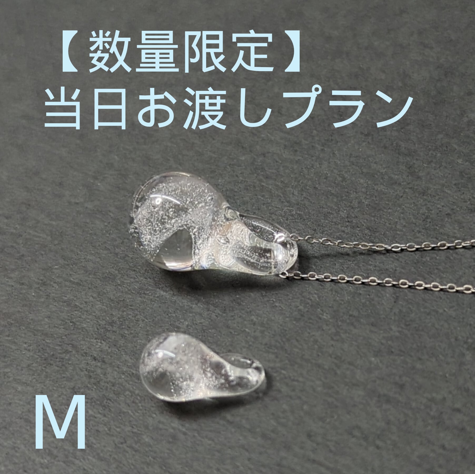 数量限定】当日お渡しプラン」小さな遺骨ガラス ネックレス ティア