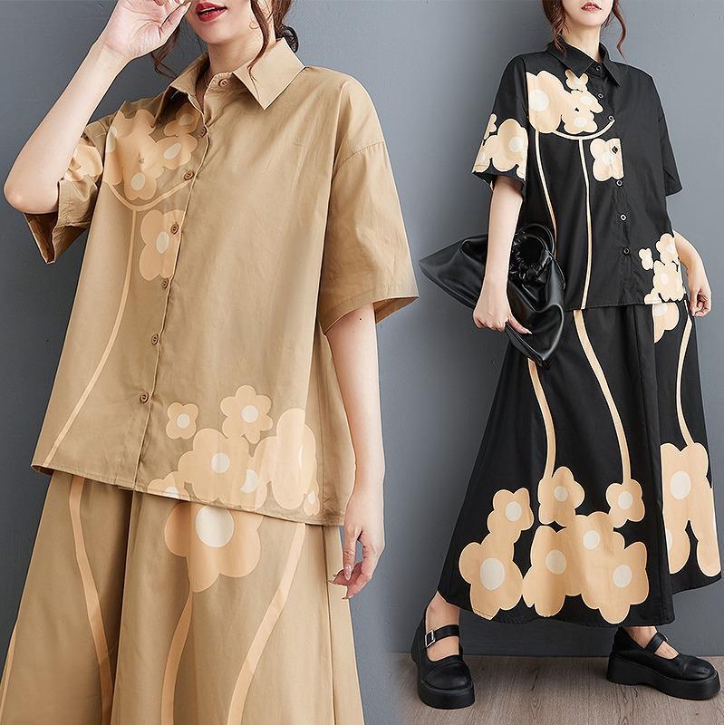 大きいサイズ レディース セットアップ トップス シャツ 春夏 秋 新品