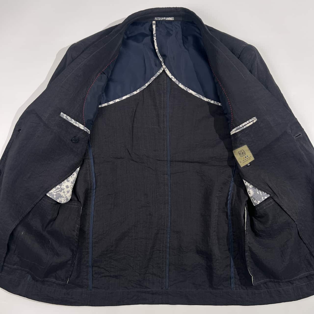 シルク混 G-STAGE ジーステージ 背抜き 2B ナイロン テーラードジャケット M/ブラック メンズ