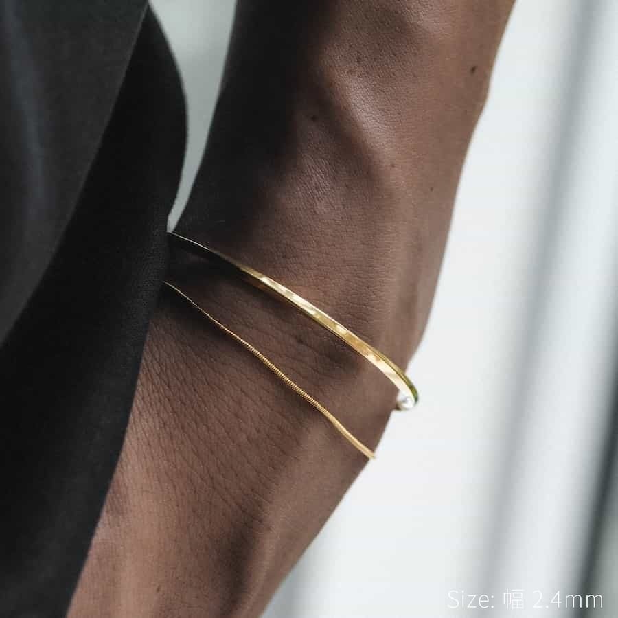 Garciaガルシアスカルツイストバングル thin twisted bangle（gold）#b44 | garcia